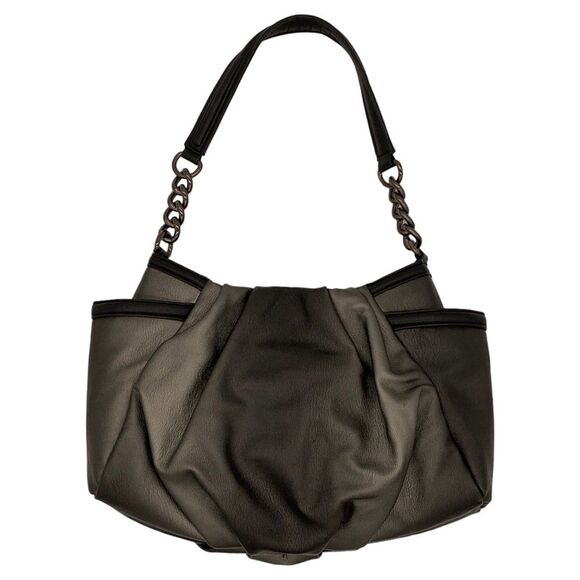 SIMPLY Vera VERA WANG charcoal silver hobo bag chain strap purse handbag - Picture 4 of 9